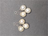 18K Gold and Pearl Drops