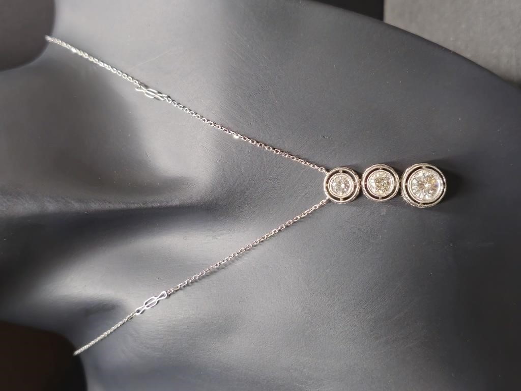 Antique Platinum & Diamond Necklace by Temi B