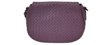 Purple Braided Leather Full Flap Purse