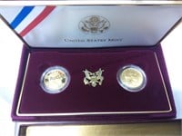 2 George Washington $5 90% gold coins as a set