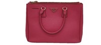 Pink Saffiano Leather Top Handle Satchel Tote
