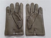 Two Olive Green Leather Gloves