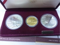 1984 Olympics three coin set includes a $10 gold
