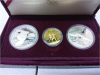 1984 Olympics three coins set including a dollar