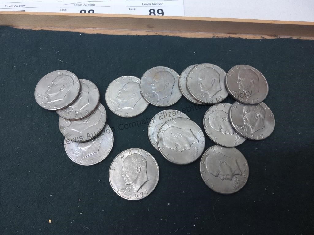 Eisenhower dollars quantity of 15 various dates