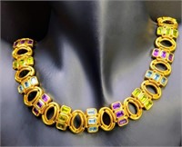 14K Gold and Gemstone Necklace