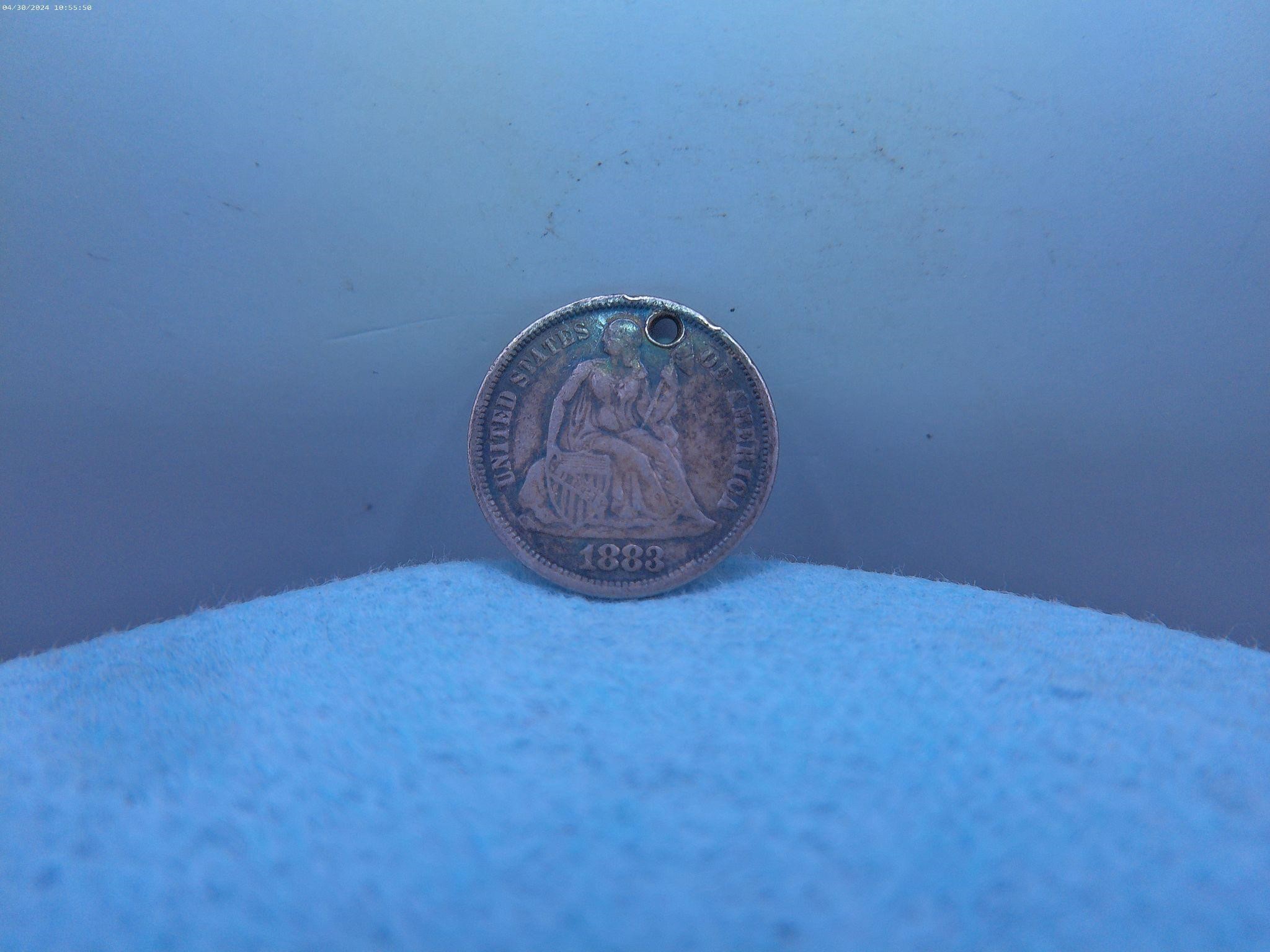 1883 Seated Liberty Silver Coin w/ Hobo Art