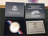 Disabled veterans 2010 commemorative silver