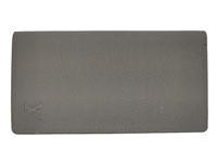 Gray Pebble Leather Bi-Fold Long Wallet