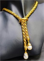18k Gold, Pearl & Diamond Italian Neck collar