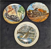 3 Collectable American Train Plates