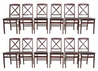 Neoclassical Revival Mahogany Folding Chairs, 12