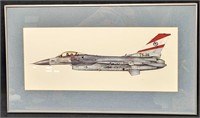 Framed F-16C Fighting Falcon Fighter Aircraft Prin