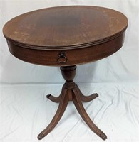 Vintage Mahogany Wood Brandt Drum Table