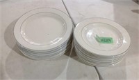 Silver rimmed 12 lg,13 med china plates