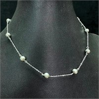 Sterling Silver Necklace with Round Beads