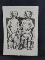 Unsigned Print of Two Men In Diapers