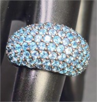 Sterling Silver & Blue Topaz Cluster Ring