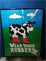 Framed 16 / 20 inch where your rubber's poster