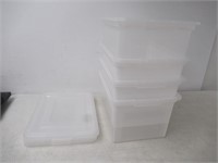 "As Is" 4-Pk IRIS USA Plastic File Box Organizer