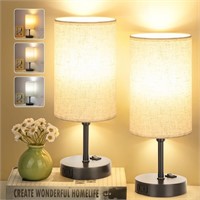 GGOYING Set of 2 Bedside Table Lamp, Bedroom Lamps