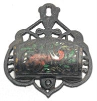 Antique Wall Mounted Match Safe in Cast Iron
