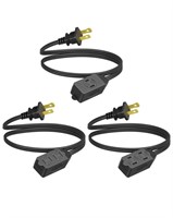 DEWENWILS 3 Outlet Extension Cord, 2 Prong Extensi