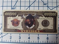 Vikings novelty banknote