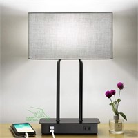 Bedside Touch Control Table Lamp with Dual USB Cha