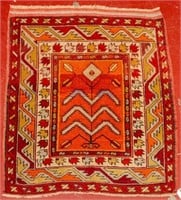 Polychrome Pictorial Wool Pile Rug, 3' 7" X 3' 1"