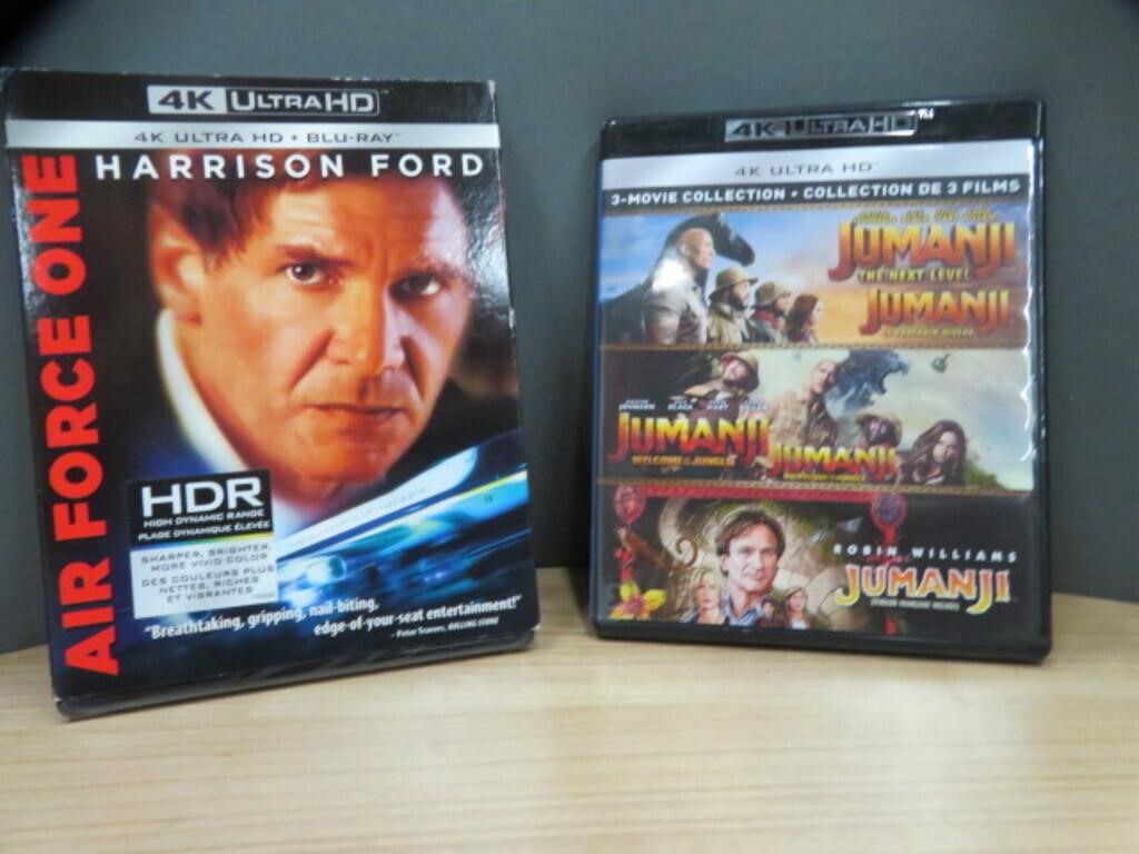 2 DVD'S - JUMANJI 3 MOVIE COLLECTION & AIR FORCE 1