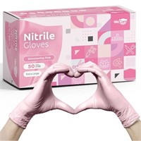 WECARE Pink Disposable Nitrile Gloves Medium - 200