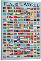 P301 World Flags Country Reference Wall Art Prints