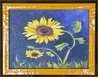 Small JanettMarie Sunflower Painting On Canvas