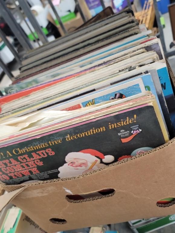 Large box of records- On Bills cart