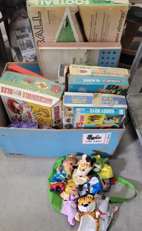 Huge box games & puppets- On Bills cart