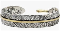 (Sealed/New)Feather Bracelet for Women Men Silver