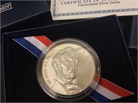 Abraham Lincoln commemorative silver dollar