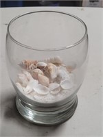 Glass Vase W/Shells & Sand
