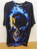 4xl fits like 2xl NEW blue flaming skull t-shirt