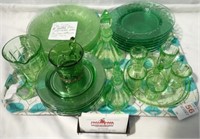 JEANNETTE "HEX OPTIC" & MORE GREEN GLASS