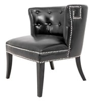 Black Vinyl Upholstered Lounge Chair