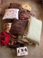 Pillows, throws, blanket