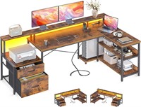 ODK L Shaped Desk with File Drawer
