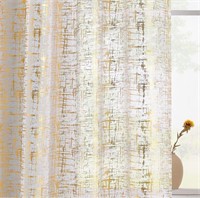(new)Rose Gold Sheer Curtains 44 Inch Length 52