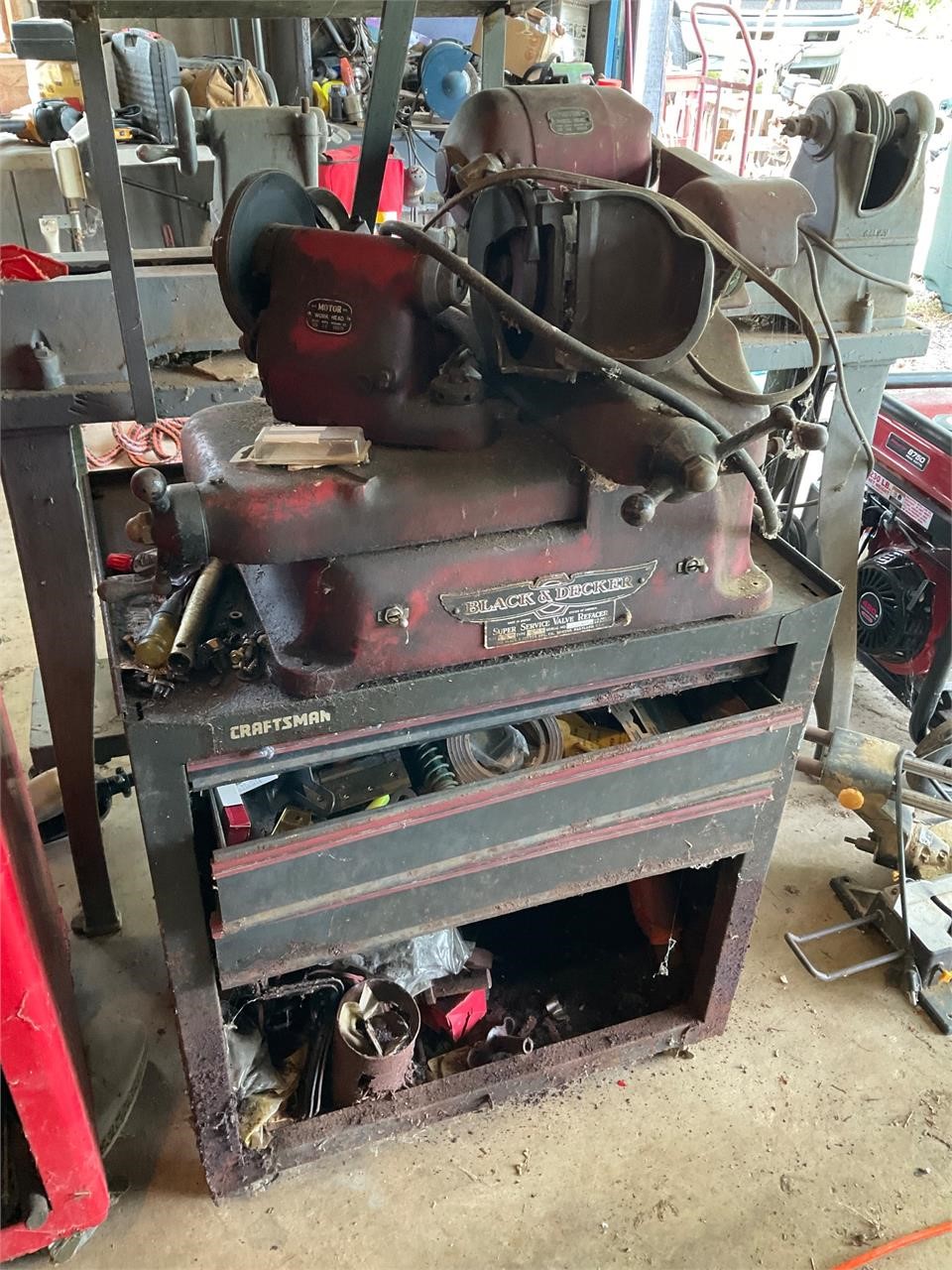 Valve grinder and tool box