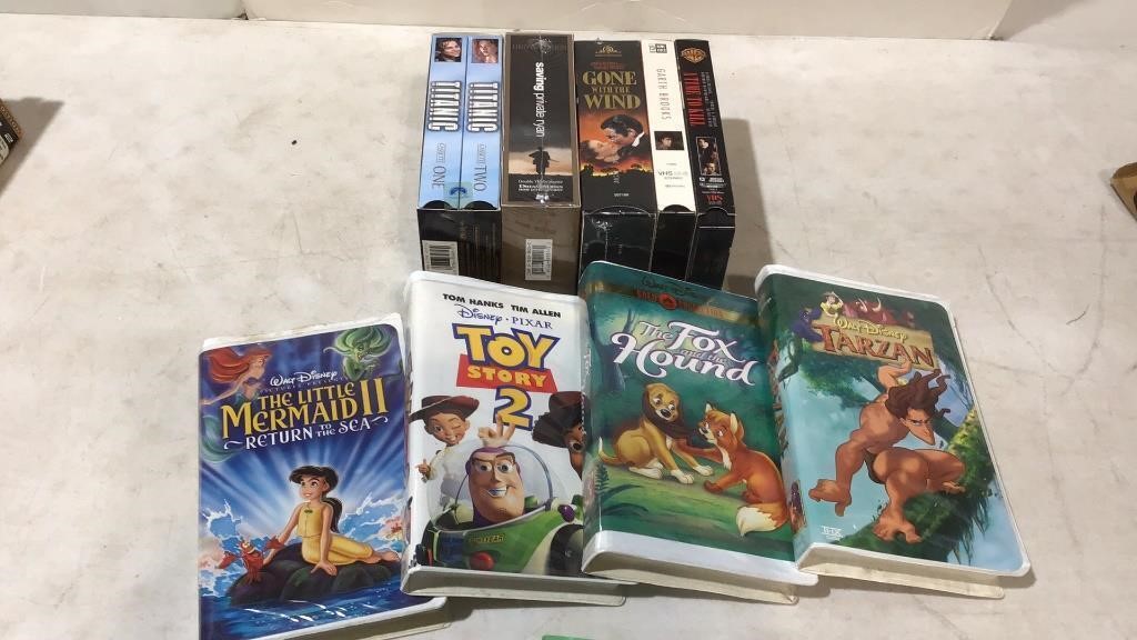 VHS tapes.