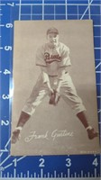 RARE 1947 exhibit baseball card Frank Gustine