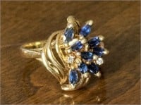 14K Gold & Gemstone Ladies Ring Size 7