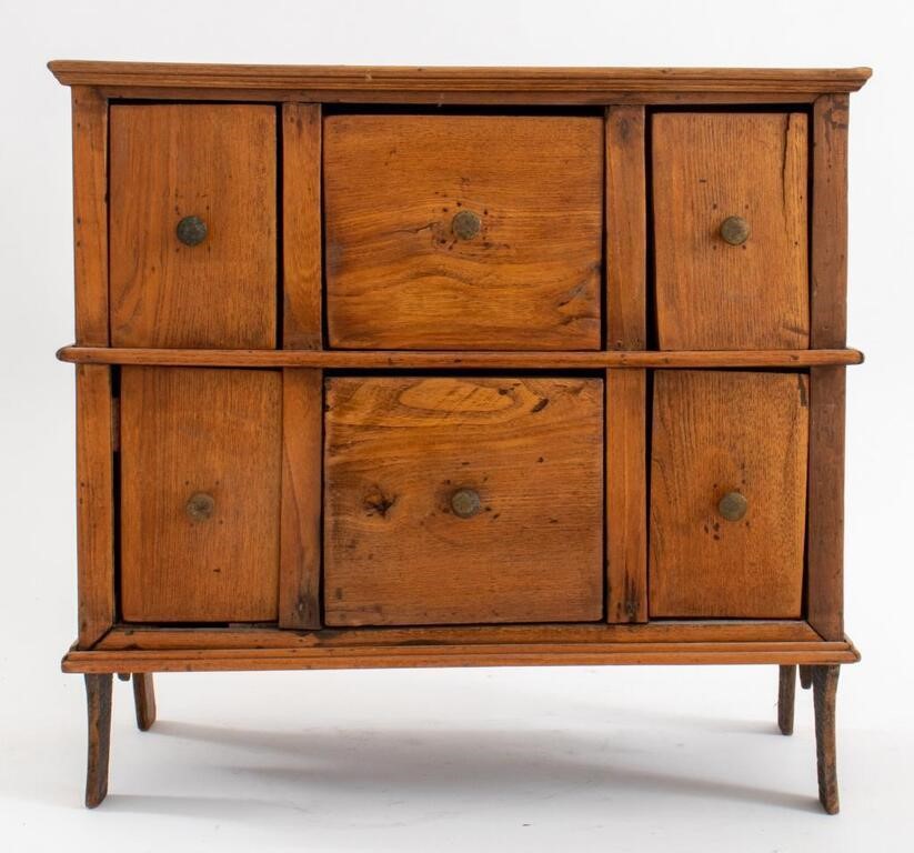 Diminutive Fruitwood Chest of Drawers, 19th C.